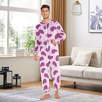 Amazon.com: PBJCKAH Purple Eggplant Seamless Adult Onesie Pajamas