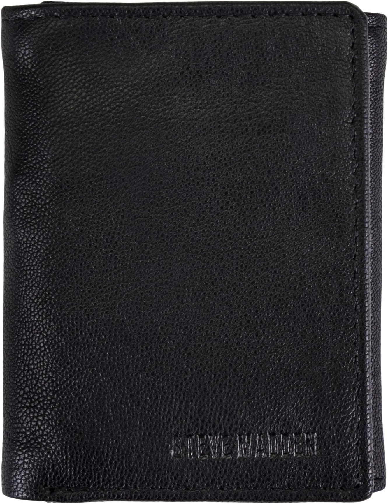 Men's Leather Trifold Wallet With RFID Blocking Technology, Black (Smooth Grain), One size
