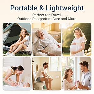 Portable Bidet for Travel Electric Peri Bottle with Dual Spray Modes, 360 Nozzle, Water Bottle Adapter, USB Rechargeable, Waterproof, Travel Bidet for Postpartum & Personal Hygiene