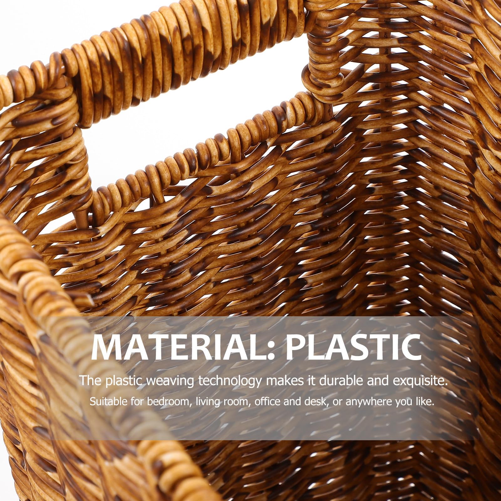 1pezzi Cesto Intrecciato Porta Riviste Organizzatore per Cucina e Salotto in Materiale Ecosostenibile Design Naturale Cestino per Oggetti di Cucina e Scrivania