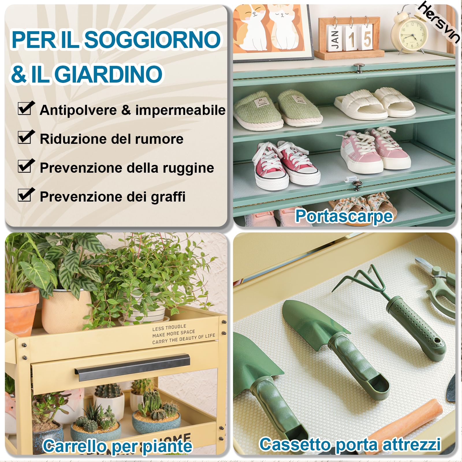 Hersvin 45cmx300cm Tappetino per Cassetti, Tappetini Non-Adesivo Eva Plastica Rotolo Carta per Mensola Cassetto Frigorifero Tavolo Mobile Cucina Lavello Ripiani (Trasparente Puntino)