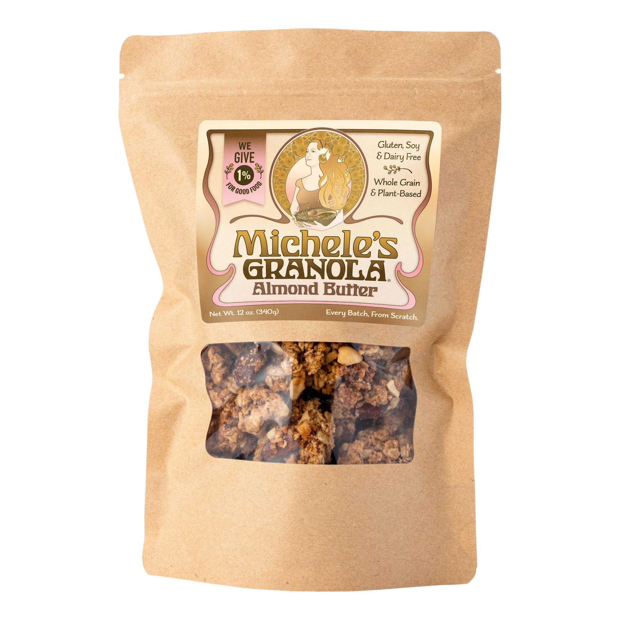 Michele's Granola - Almond Butter - Handmade Non-GMO Whole Grain Oats - Free of Gluten, Soy, Wheat, & Dairy