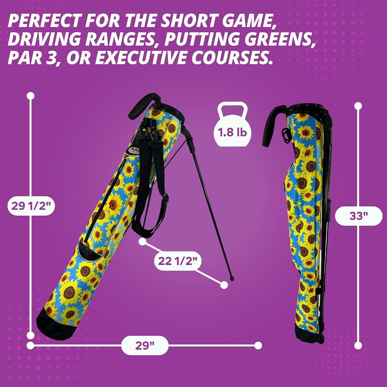 Taboo Fashion Sunday Golf Bags for Women - Lightweight Golf Range Bag with Self Flexing Stand and Shoulder Strap for Driving Range, Par 3 or Executive Course image 4