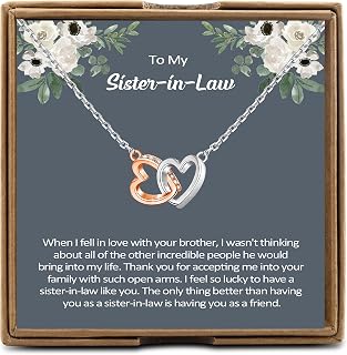 OKEYCH Sister in Law Gift from Sis-ter, Groom S-ister Necklace, SisterinLaw Birthday Gift, BonusSister G-ift, Wedding Gift