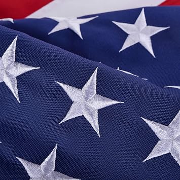 American Flags for Outside 5x8 FT, HeavyDuty American Flag for High Wind Outdoor, UV Protected/Sewn Stripes/Embroidered Stars/Brass Grommets, US Flag Built for The Toughest Conditions