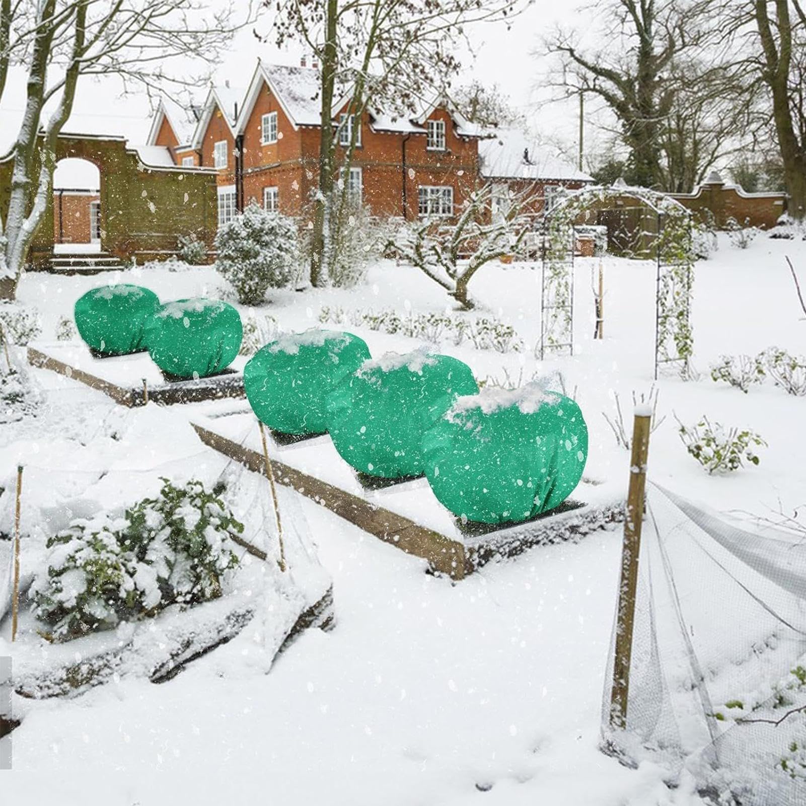 Protection des, Couverture Ronde pour l'hiver – Barrière réutilisable avec Cordon de Serrage pour arbustes, serres, Arbres, parterres surélevés, légumes, Balcon