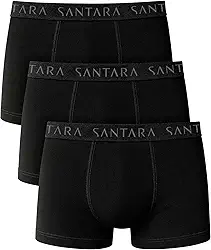 Kit com 3 Cuecas Boxer Masculina Algodão Egípcio Santara