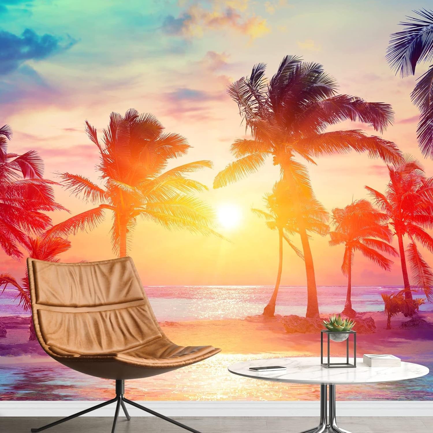 Papier peint plage 3D déco murale amovible ado