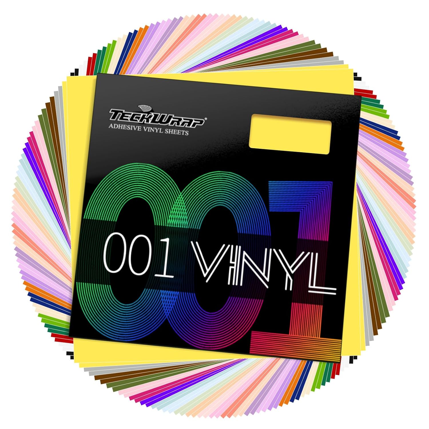 TECKWRAP 001 Permanent Adhesive Vinyl Bundle - 54Pack Vinyl Sheets (12”x12 Glossy, Matte) for Cutting Machines and Craft Cutter, DIY Craft, Car Decals, Party Decoration, Sticker