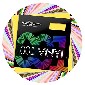 TECKWRAP 001 Permanent Adhesive Vinyl Bundle - 54Pack Vinyl Sheets 12x12 Glossy, Matte for Cutting Machines and Craft Cutter, DIY Craft, Car Decals, Party Decoration, Sticker