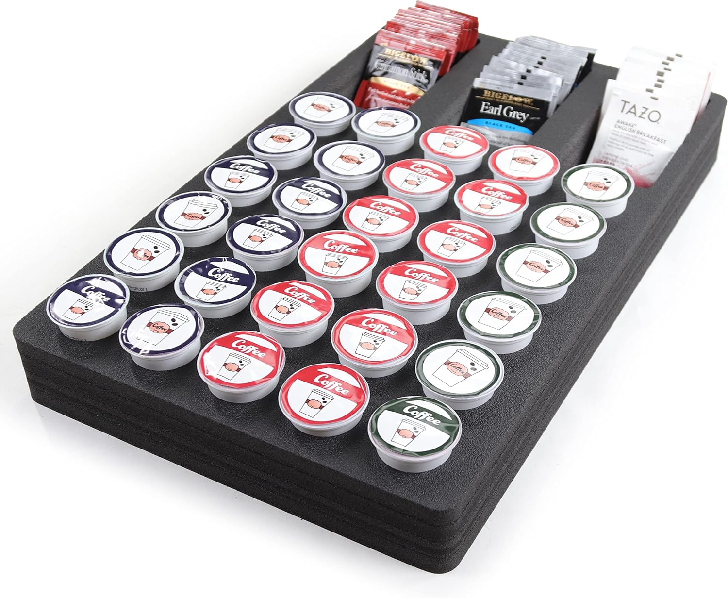 Polar Whale Coffee Pod and Tea Bag Storage Organizer Tray