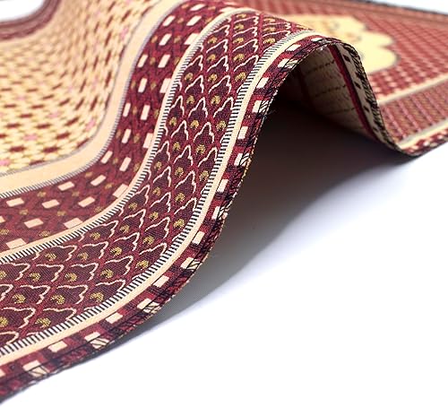 Miniatura 2 de Modefa Alfombra de oración islámica turca Janamaz Sajjadah | Alfombra de algodón tejido fino para rezar Ramadán Eid | Sejada musulmana tradicional