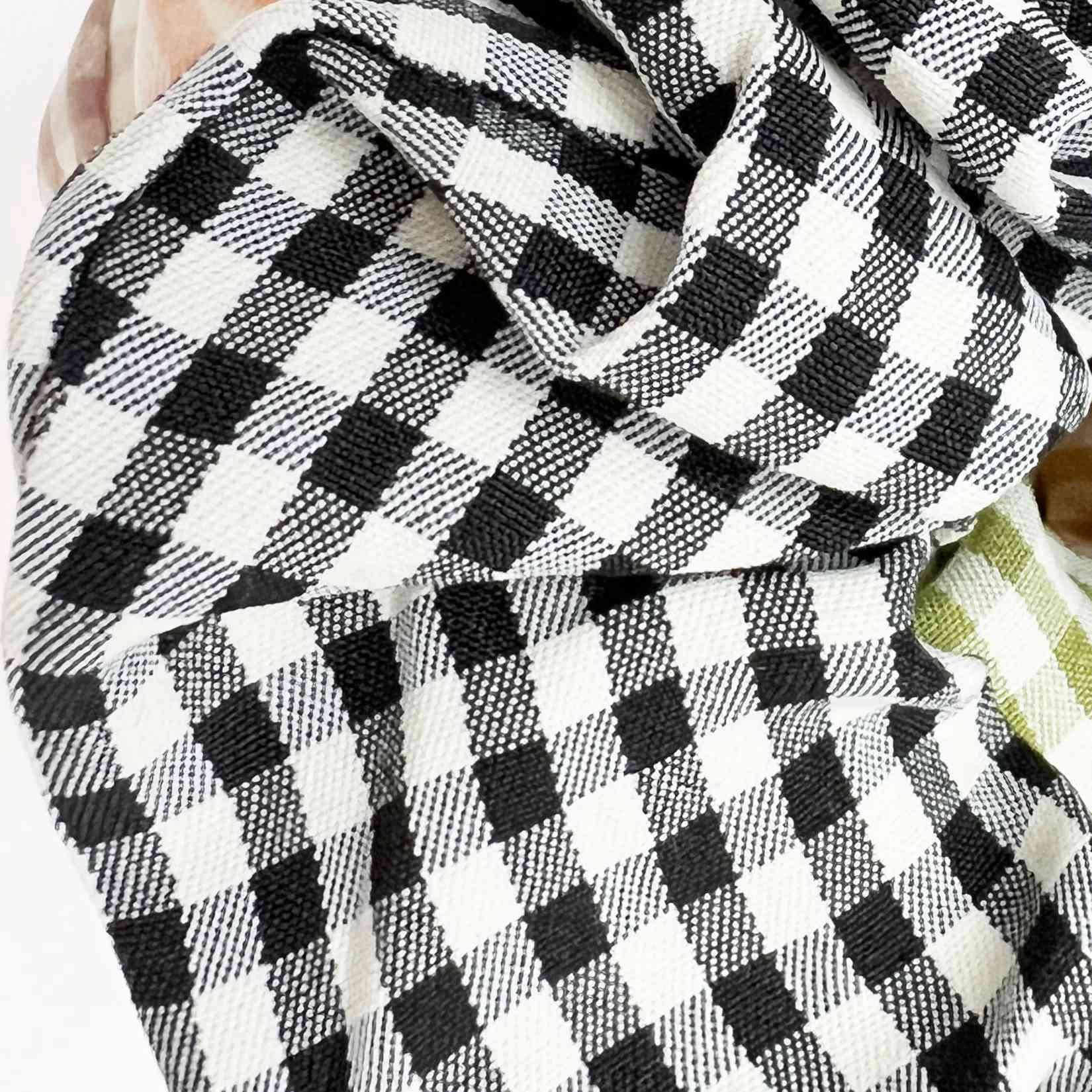 Bawełniane gumki do włosów Kratka Pierścień do włosów Gumka do włosów Lina do włosów Akcesoria do włosów 6 sztuk dla kobiet Kucyki Bułeczki Warkocze Długie włosy (kolor 1 Jeden rozmiar)