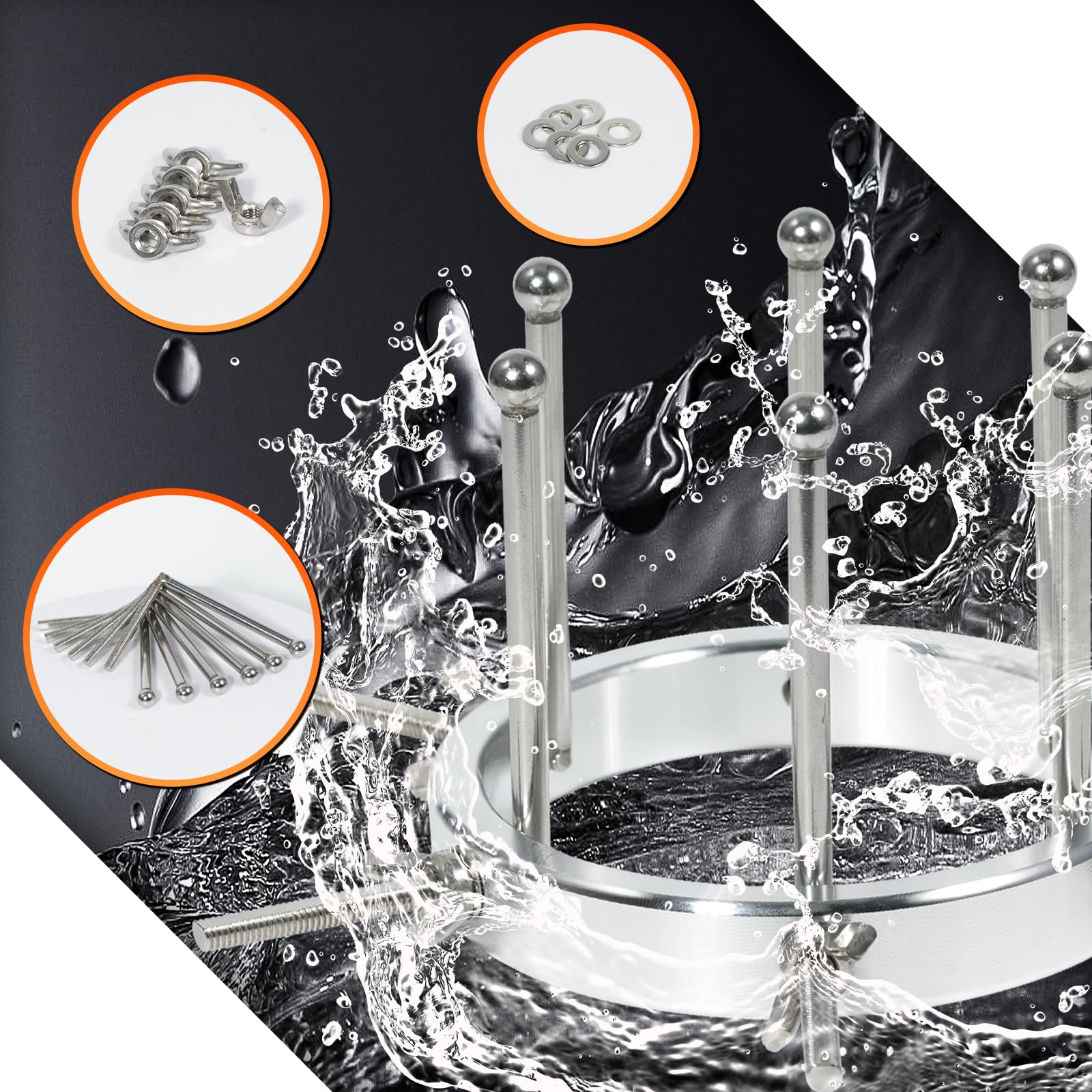 AMAZBEE Espansore anale in metallo 6 viti in acciaio inox espansore anale divaricatore di labbra Dimensioni regolabili dilatatore estensore pene buttplug SM sex toys per uomini donne coppie spina