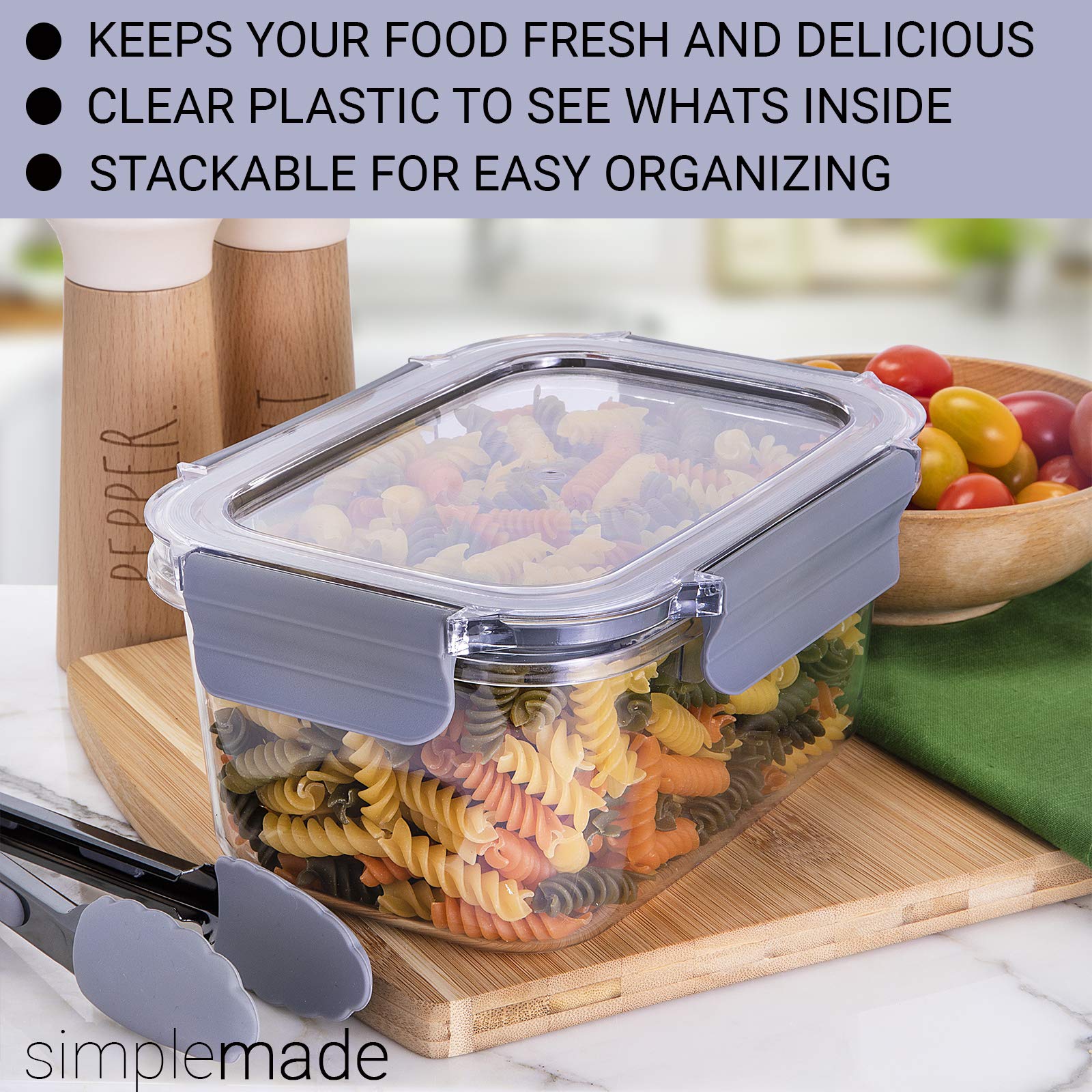 Snapklik.com : SIMPLEMADE 46 Oz Clear Food Container