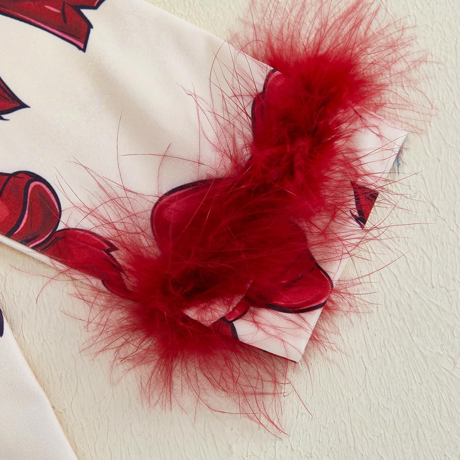 Kuriozud Toddler Kids Little Girls St Patricks Day Satin Pajamas Shamrock Feather Trim Sleeve Button Down Sleepwear Pjs Set - Image 2