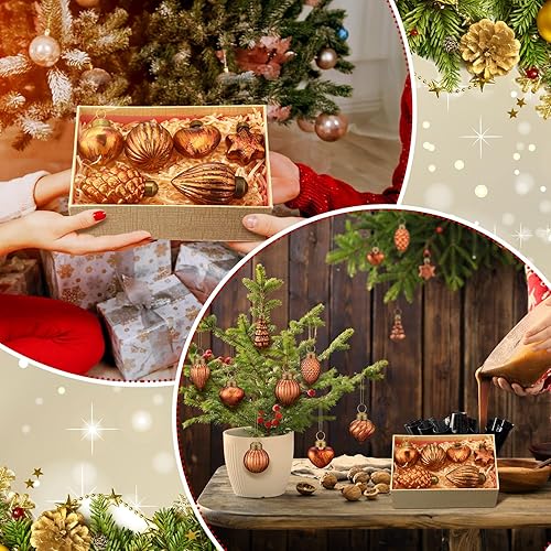 Miniatura 6 de 20 adornos de cristal retro vintage de Navidad a granel, mini adornos antiguos de vidrio de mercurio para árbol de Navidad, bola soplada a mano para