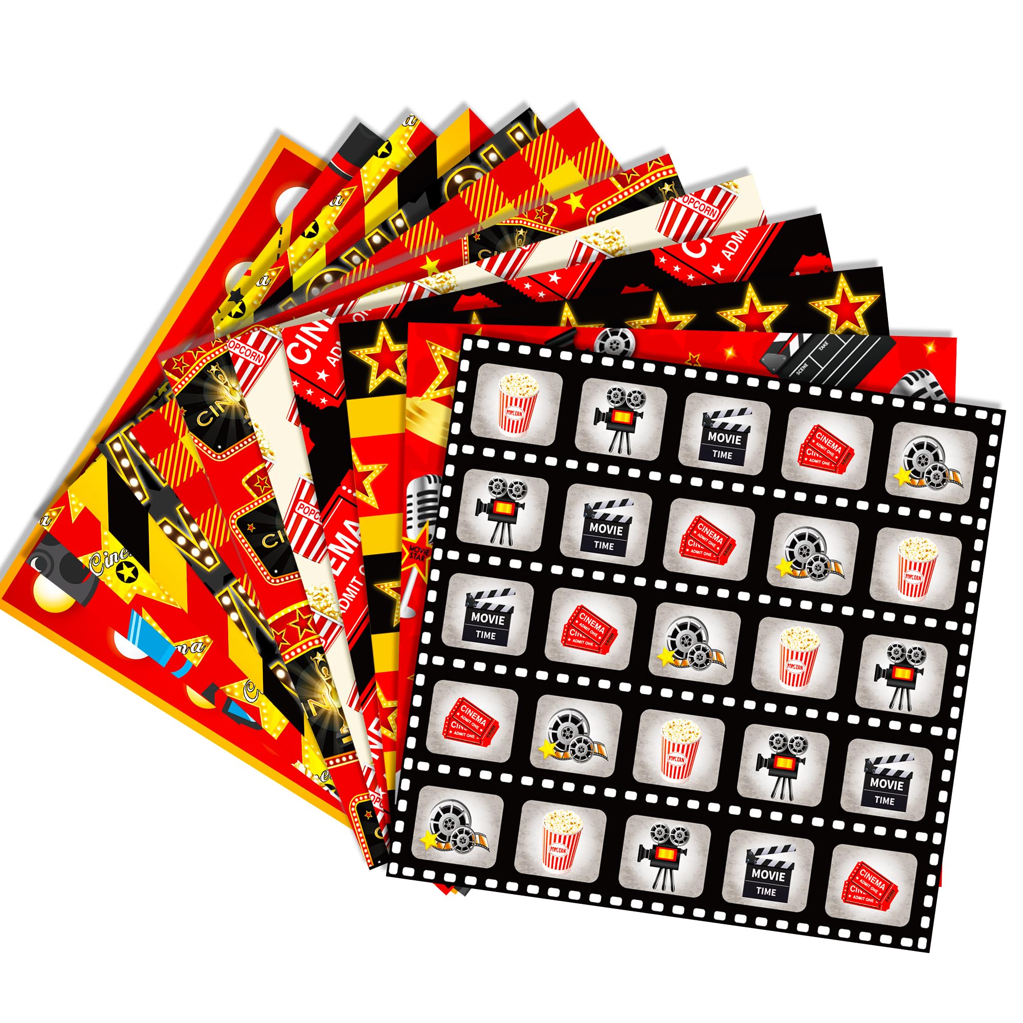 Papier z czerwonego dywanu, 30 x 30 cm, album do scrapbookingu, dwustronny, składany, płaski, do samodzielnego wykonania kart, scrapbookingu, albumu fotograficznego, dekoracji, 12 wzorów