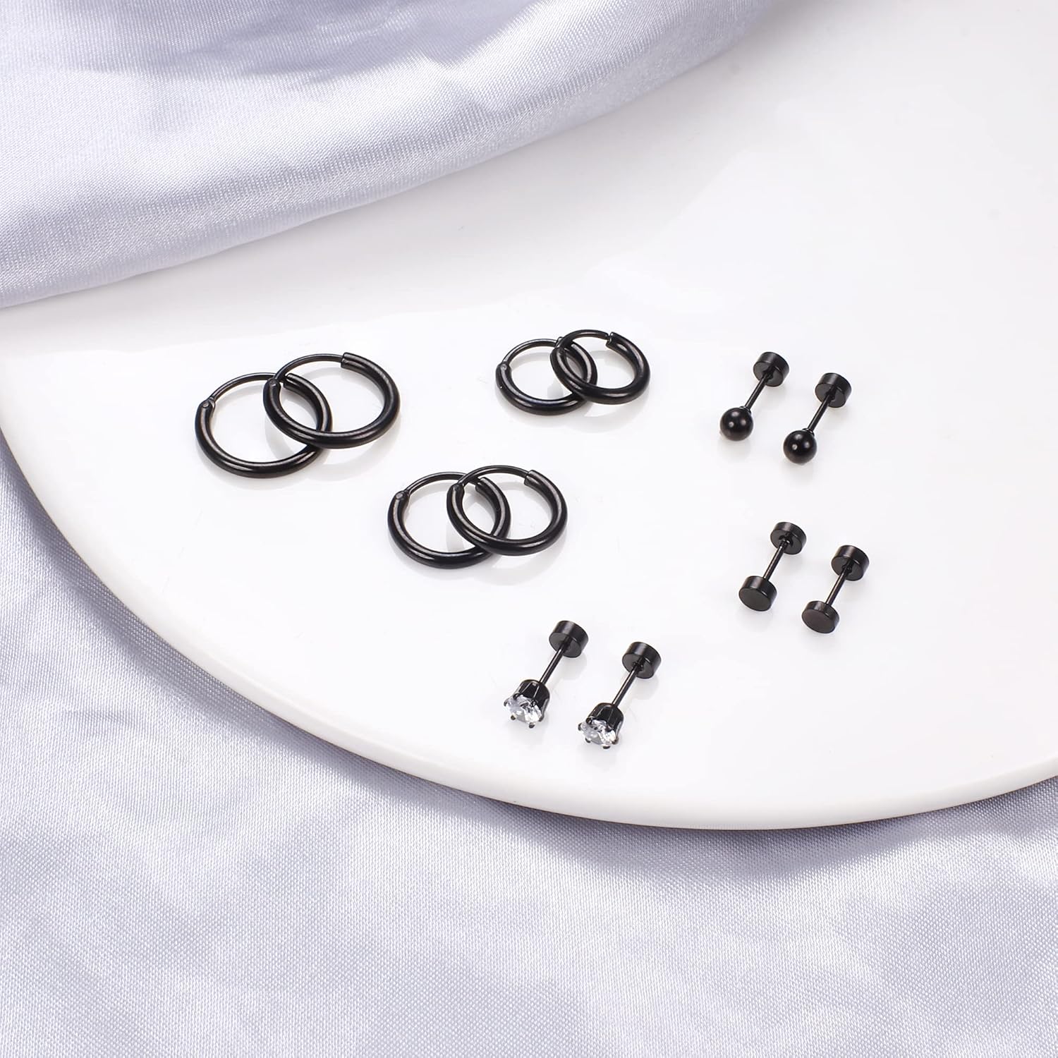 FASACCO Small Tiny Stud Flat Back Earring Hypoallergenic Gold Studs 14K Surgical Steel Earring Sets for Multiple Piercing Cartilage Hoop Earrings - Image 8