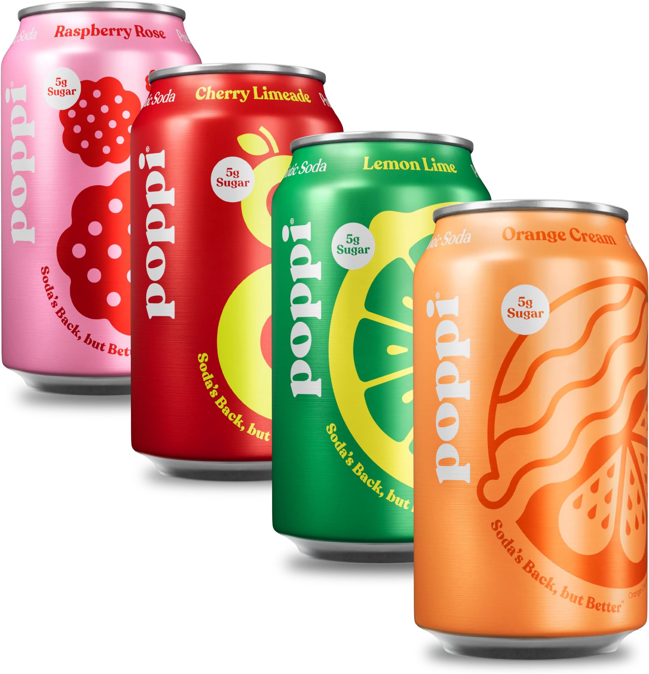 Poppi Prebiotic Soda, Sparkling Water & Fruit Juice, Trend Setters, 12 Oz, 12 Pack