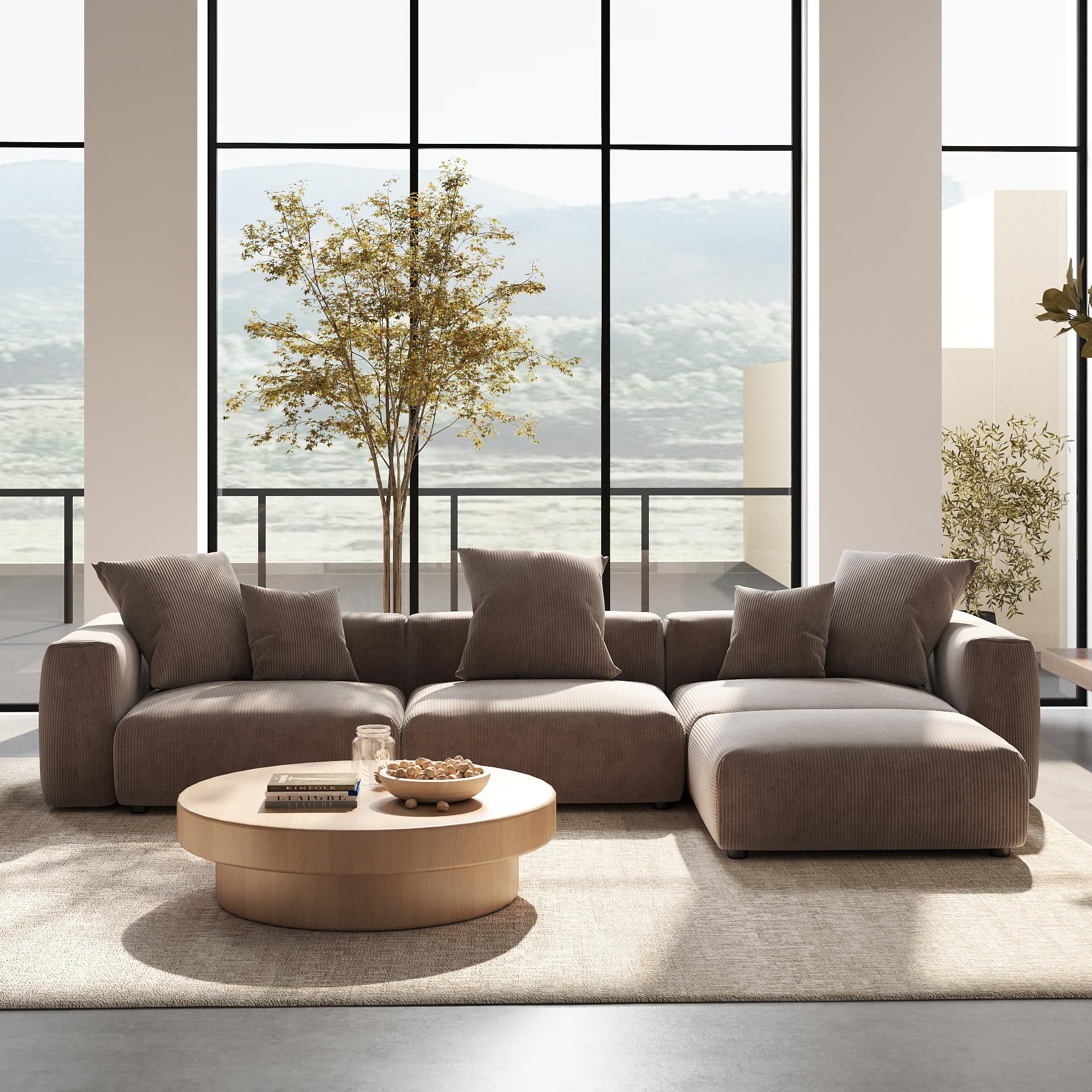 Corduroy modular sofa グレージュ 定価93,000円　左側 Amazon.com: Sdorens 141.73