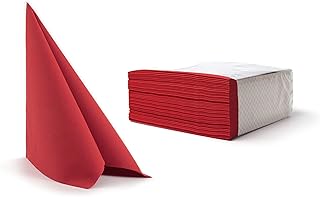 Chic Airlaid - Servilletas de Tela (50 Unidades, 40 x 40 cm), Color Rojo