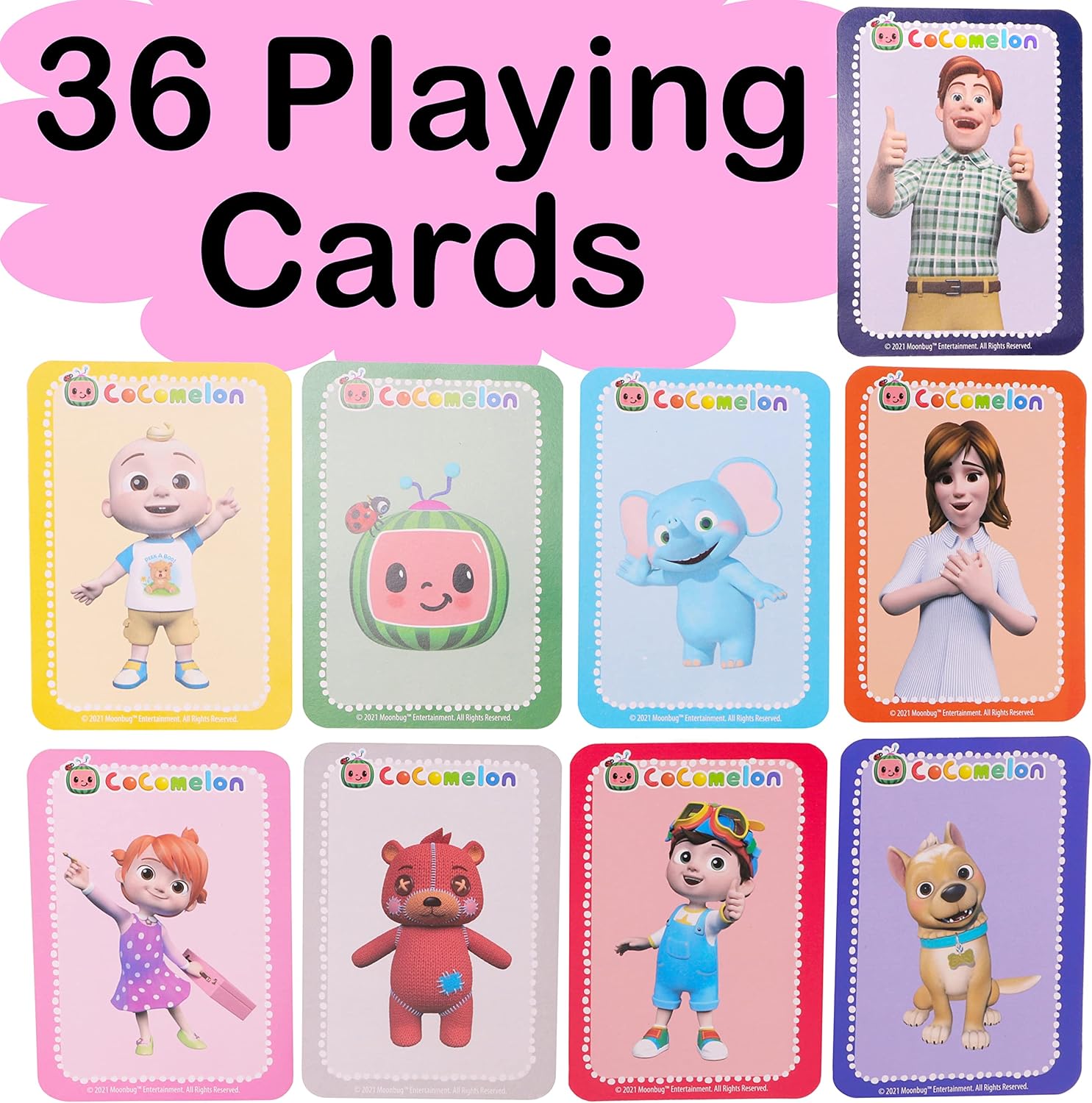 Toyland® Cocomelon Playing Cards - Pairs/Snap/Colour Colelct - Learn Colours & Characters - Toddler Games - Age 18 Months +