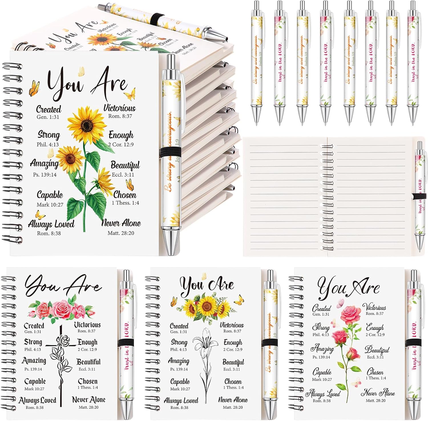 Colarr 12 Sets Black Women Journals and Pen Gifts African American Journal and Pen for Black Girl Inspirational Spiral Notebooks African American Gifts