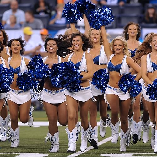 Miniatura 6 de Paquete de 4 pompones de plástico metálico para porristas y animadores, niños y adultos