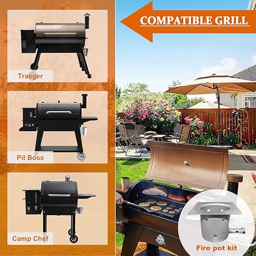 Miniatura 4 de Piezas de repuesto para olla de quemadura de fuego para parrilla de pellets Traeger, compatible con parrilla Traeger y la mayoría de las parrillas