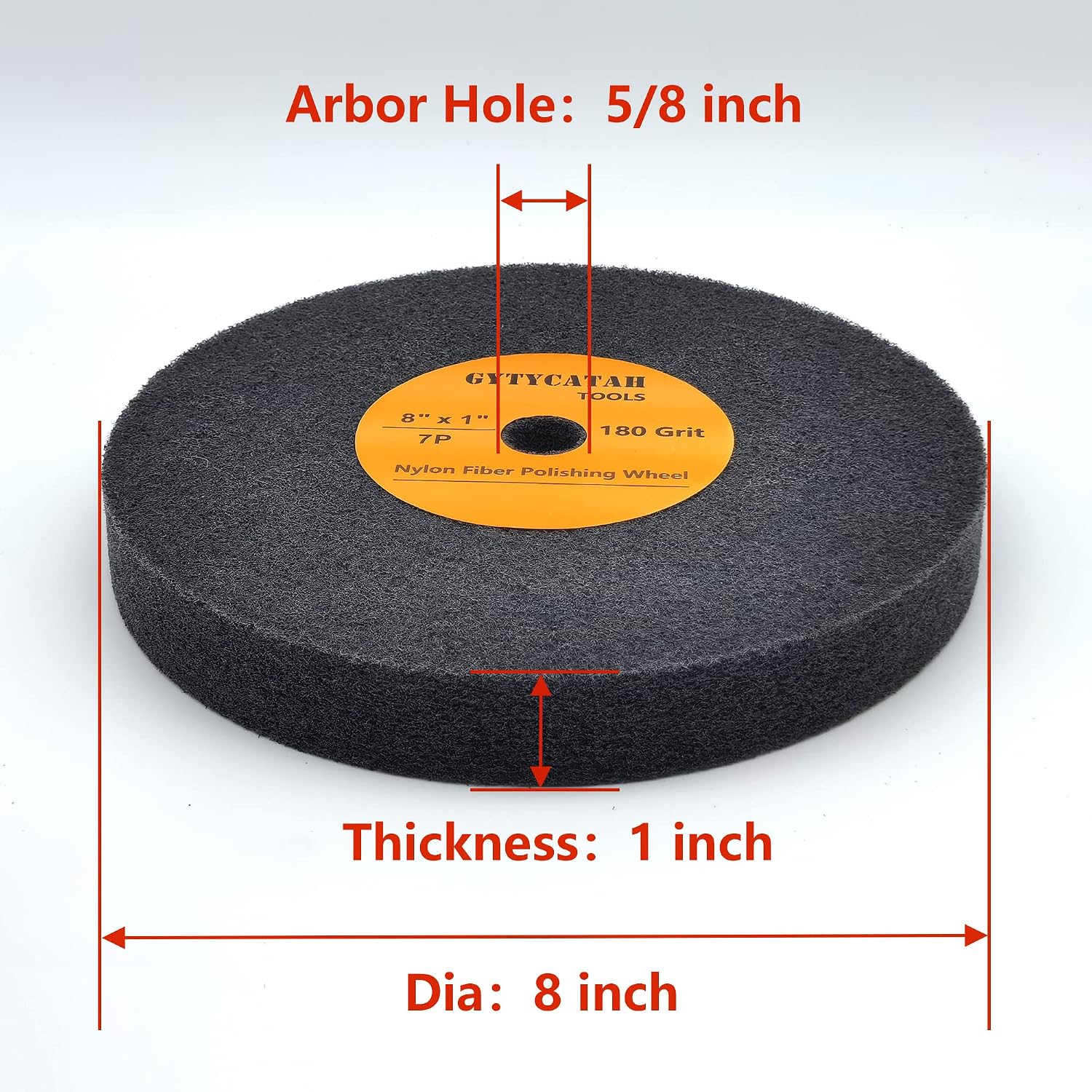 8" Deburring Wheel, Nylon Fiber Polishing Wheels, 7P