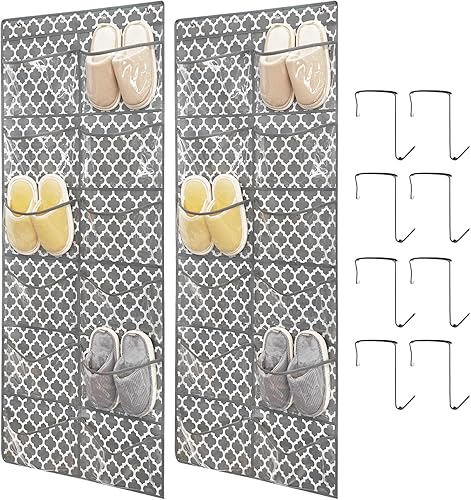 Miniatura 9 de 1 paquete de 12 bolsillos organizador grande de zapatos colgante sobre la puerta del armario, zapatero para almacenamiento de puerta de armario,