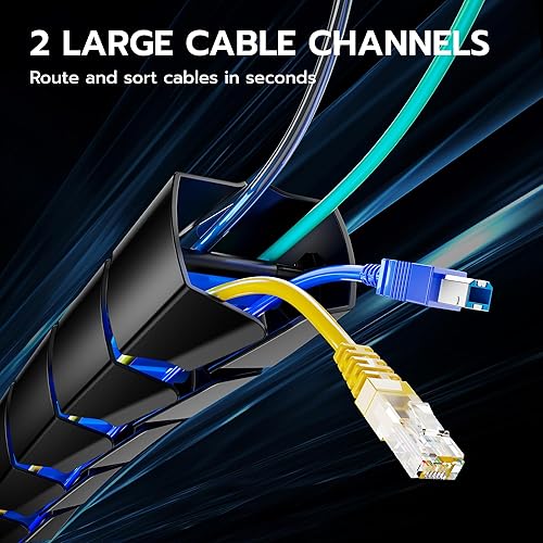 Miniatura 5 de ARES WING Columna de gestión de cables para debajo del escritorio, organización magnética de cables de vértebras para escritorio de pie, organizador