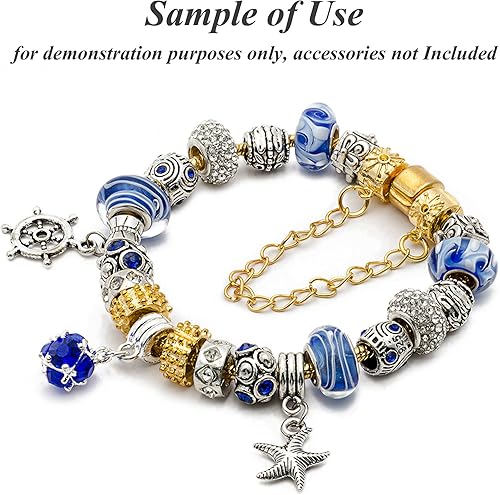 Miniatura 6 de RUBYCA 10 unidades de color dorado mezcla tamaños lote de cierre de cadena de serpiente europea pulsera de encanto para cuentas