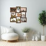 Scholartree Collage Picture Frames for 9 Photos, 4 x 6 Inches, Assembly Required, Rustic Brown
