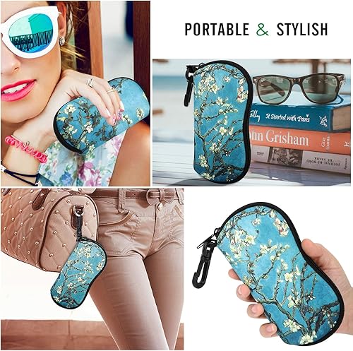 Miniatura 231 de MoKo - Estuche suave, ultra ligero, de neopreno, para lentes de sol, con cremallera y clip para cinturón