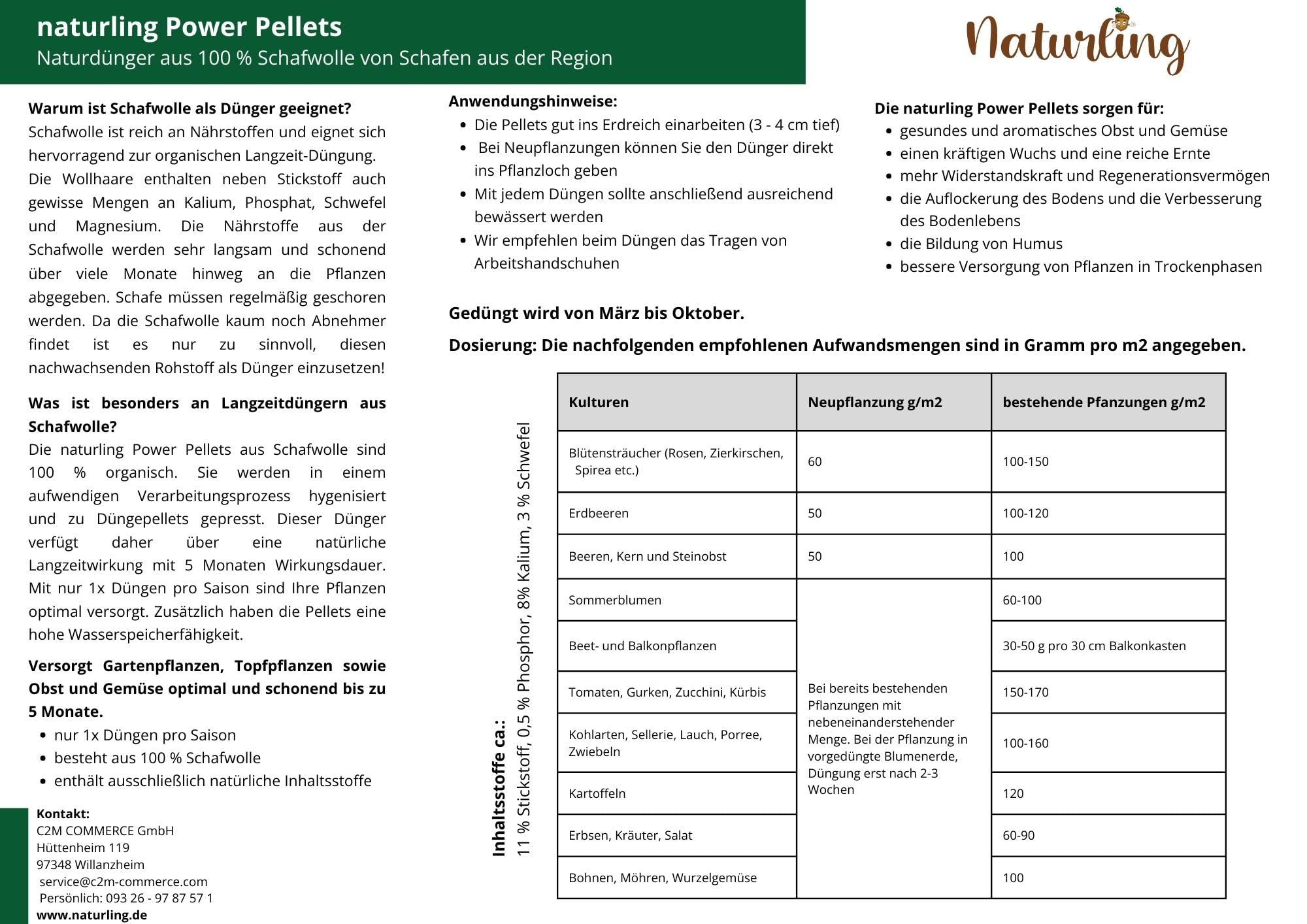Schafwollpellets Bio Dünger 4kg - organischer Langzeitdünger aus Schafwolle