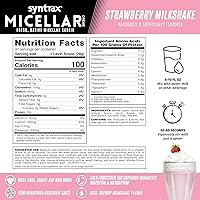 Vista 3 de Syntrax Nutrition, crema micelar fresca, caseína micelar nativa, batido de fresa, 2 libras.