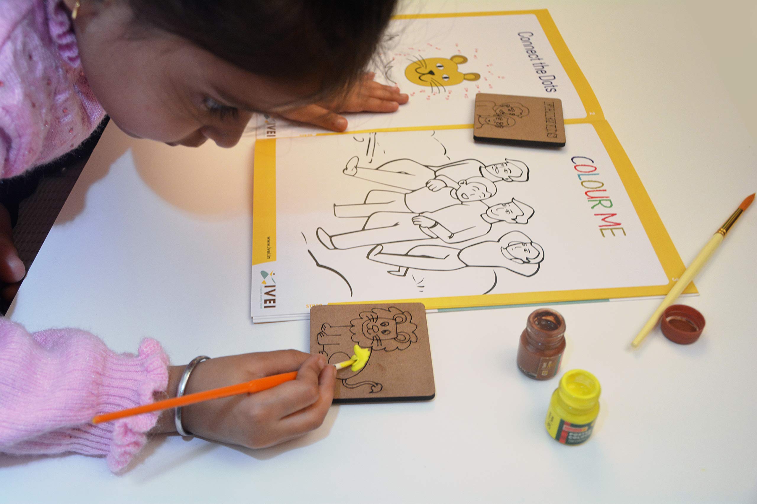 IVEI Panchatantra Story Kids Learning Book - Workbook and 2 DIY magnets - Colouring Activity Worksheets - Creative Fun Activity and Education For Kids - The Lion That Sprang To Life - Age 4 to 7 Years - Image 5 thumbnail