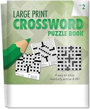 ZOCO - Large Print Crossword Puzzle Books - 25 Pack - 24 Easy-to-Read Crossword Puzzles - Brain Games & Activities for Seniors, Nursing Homes, Assisted Living & Senior Centers - Vol. 2