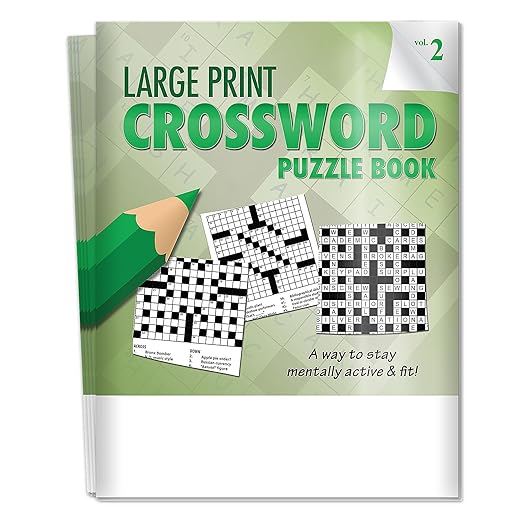 ZOCO - Large Print Crossword Puzzle Books in Bulk (25 Pack) - Games for The Visually Impaired and Seniors - Gifts for Nursing Home Residents (VOL. 2)