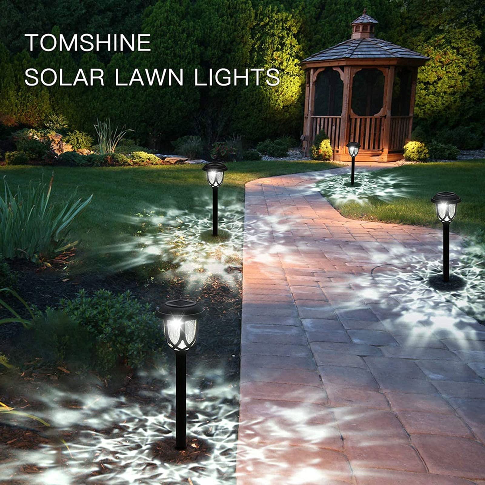 Solar-Gartenleuchten, Solar-Wegeleuchten, LED-Solar-Landschaftsleuchten, wasserdichte Gartenleuchten for Garten, Weg, Auffahrt Lampen (Size : 10packs)