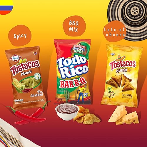 Miniatura 2 de Caja de regalo variada de aperitivos colombianos tamaño jumbo de 20 piezas deliciosas aperitivos internacionales dulces y salados comida colombiana