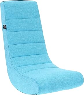 The Crew Furniture Classic Video Rocker Floor Gaming Chair, Kids and Teens, Home Dècor Polyester Linen, Aqua