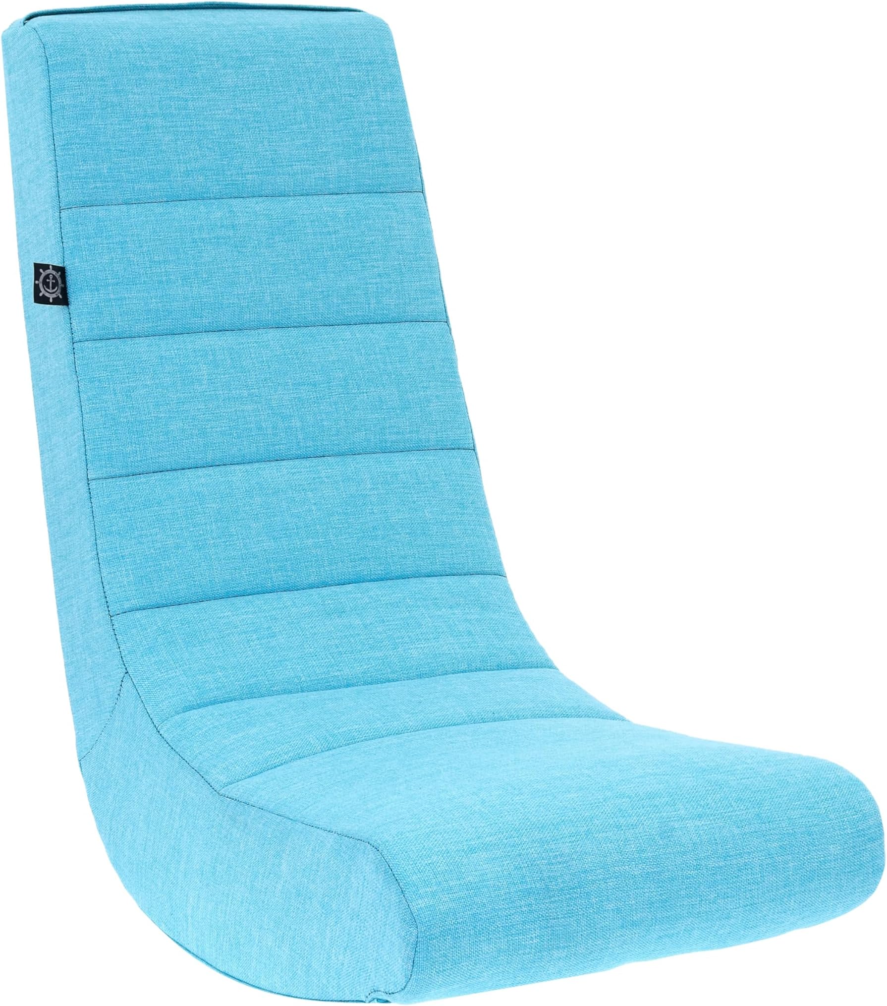 The Crew Furniture Classic Video Rocker Floor Gaming Chair, Kids and Teens, Home Dècor Polyester Linen, Aqua
