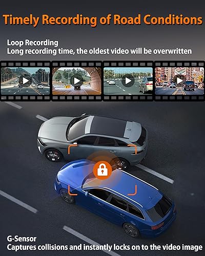 Miniatura 7 de Cámara de espejo WiFi de 12 pulgadas, cámara de espejo retrovisor 4K con cámara de respaldo mejorada, cámara de tablero frontal y trasera digital