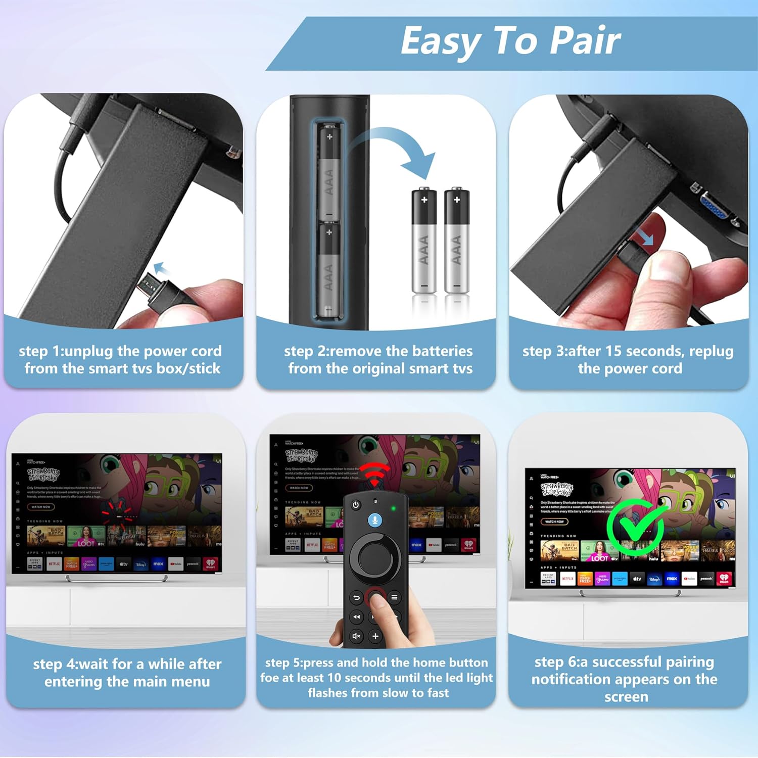 Remote Control Replacement 3rd Gen Fit for Fire Smart TV/Insignia/Pioneer/Cube (1st gen/2nd Gen/3rd Gen)/TVs Stick (2nd Gen/3rd Gen/4K/Lite/4K Max), Not for Samsung/Roku-TV - Image 5