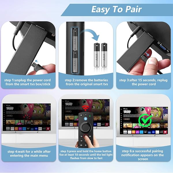 Remote Control Replacement Compatible with Fire Smart TV Stick, for FireStick Remote(2nd Gen/3rd Gen/Lite/4K Max,TVS Cube(1st gen/2nd Gen/3rd Gen,Smart TV 3rd Gen with Voice Controller - 5