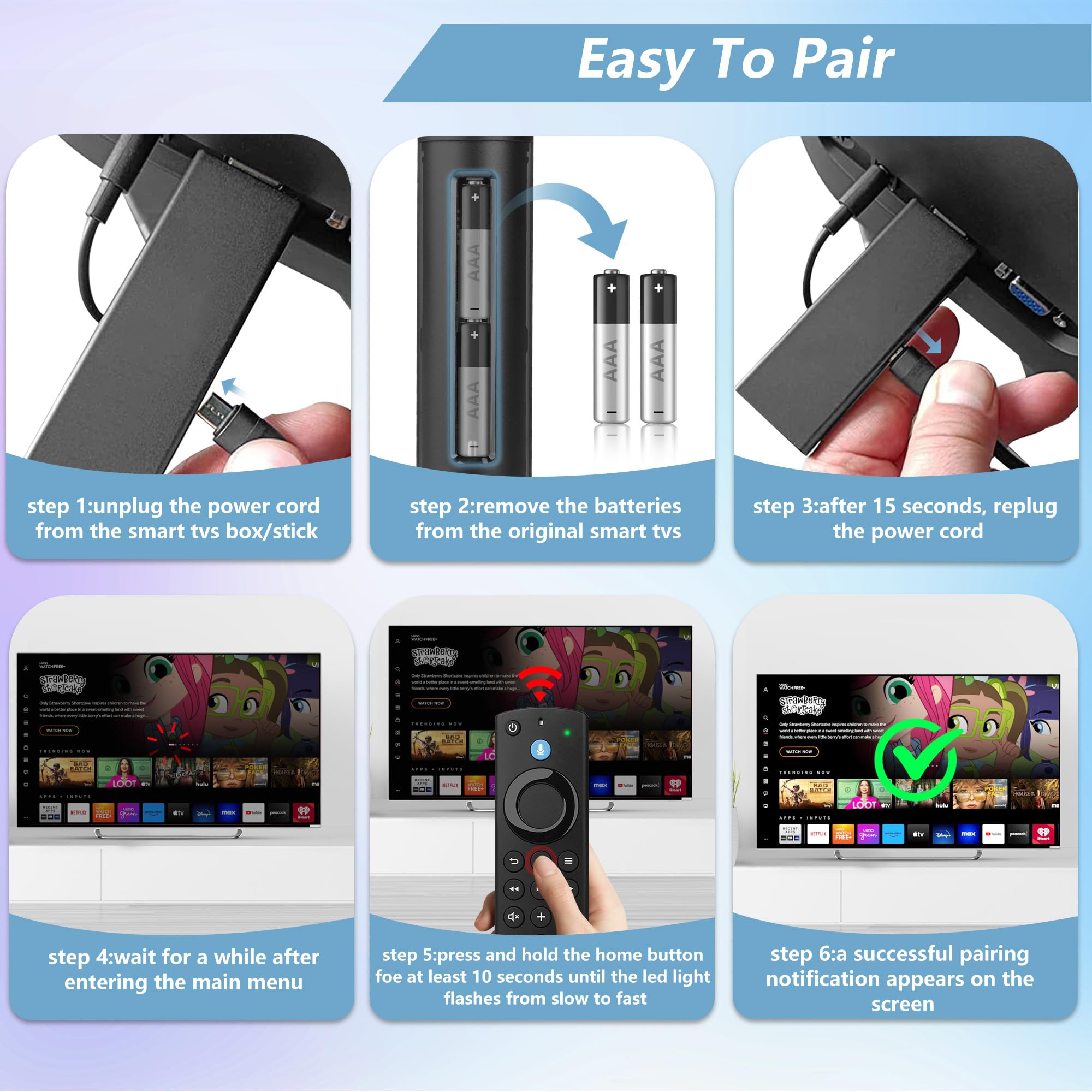 Remote Control Replacement Compatible with Fire Smart TV Stick, for FireStick Remote(2nd Gen/3rd Gen/Lite/4K Max,TVS Cube(1st gen/2nd Gen/3rd Gen,Smart TV 3rd Gen with Voice Controller — view 5