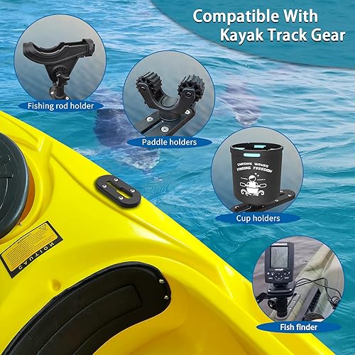 Miniatura 3 de Pista de kayak, pista de perfil bajo para kayak, riel de kayak, pista de montaje de accesorios de kayak, pista de engranajes de kayak para soporte